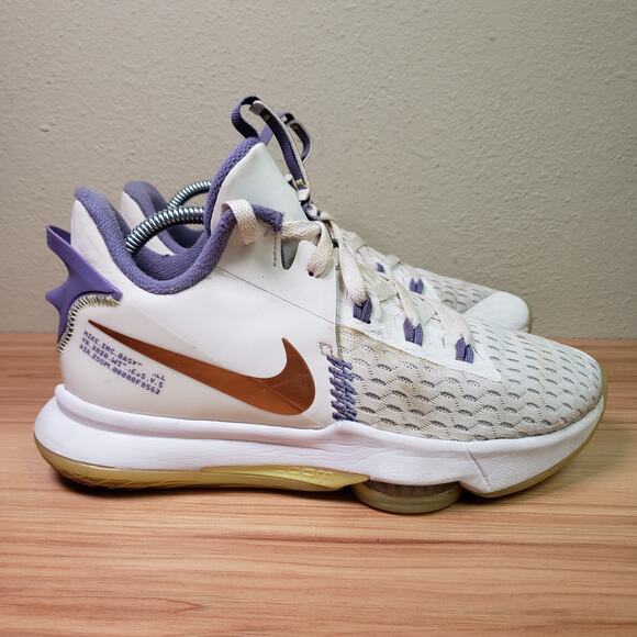 Nike Men\'s 8.5 Lebron Witness 5 Shoes Lakers‎ White Purple Basketball Sneakers main image 7